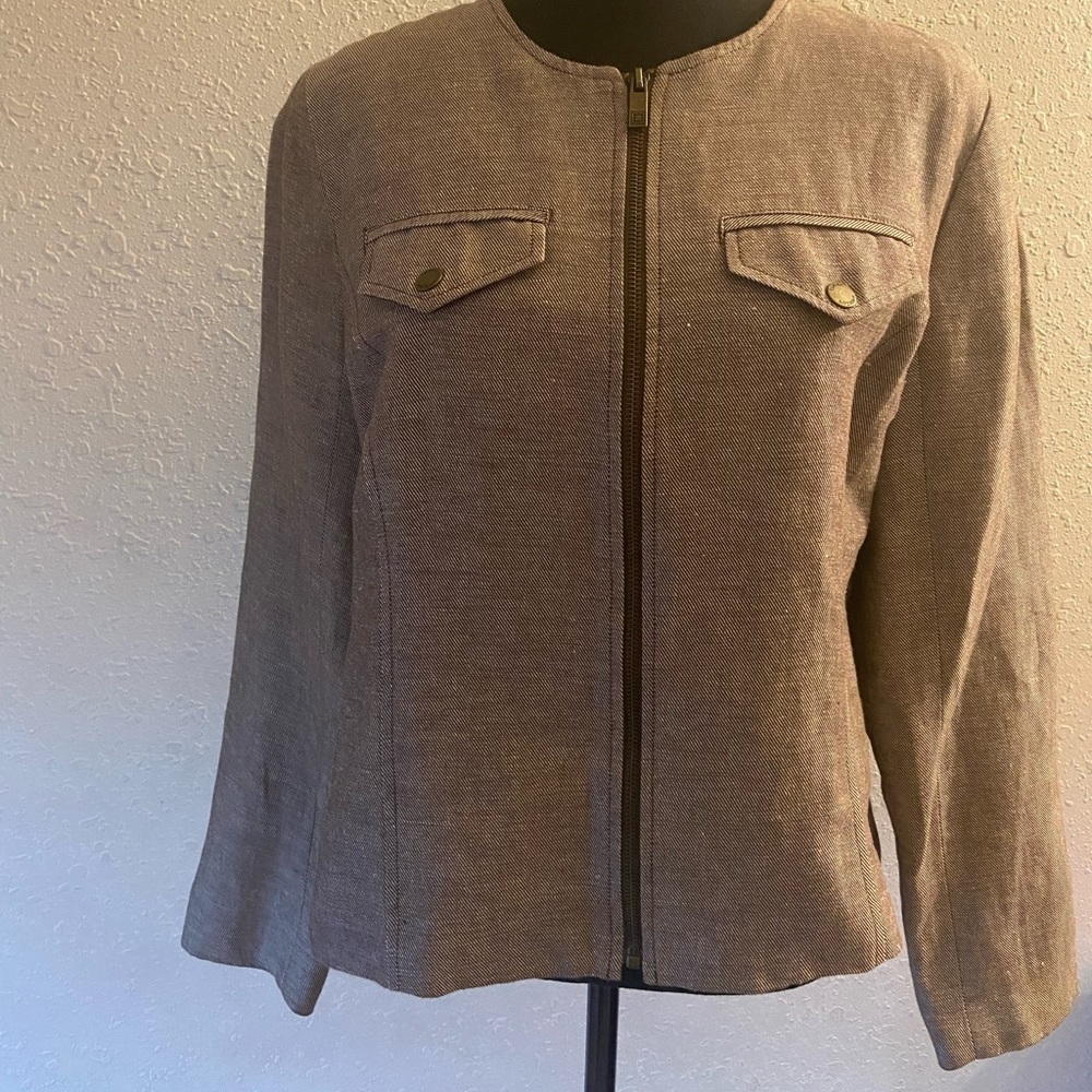 Isaac Mizrathi Tan jacket size large p4
